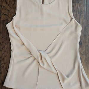 Zara Light PinkTwist-Front Sleeveless Blouse